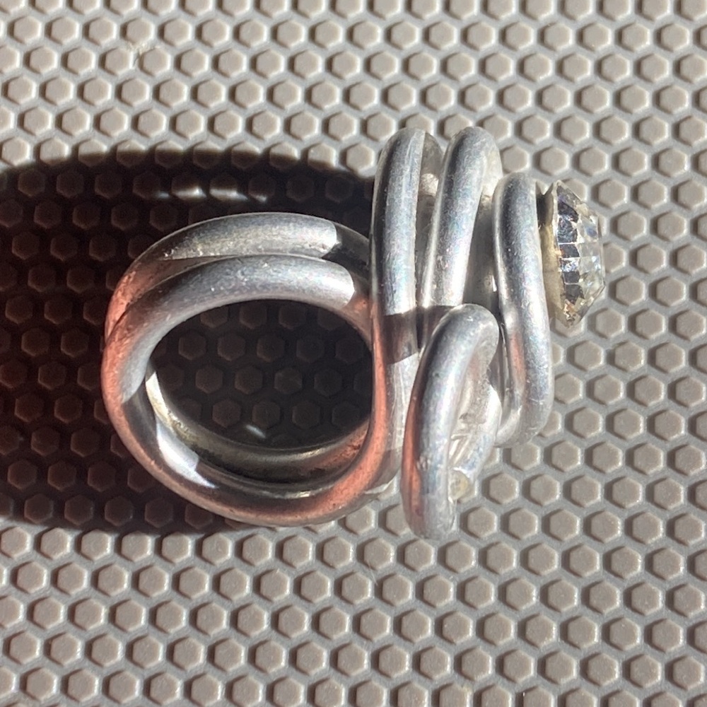 Silver large CZ ring - Picture 2 of 4